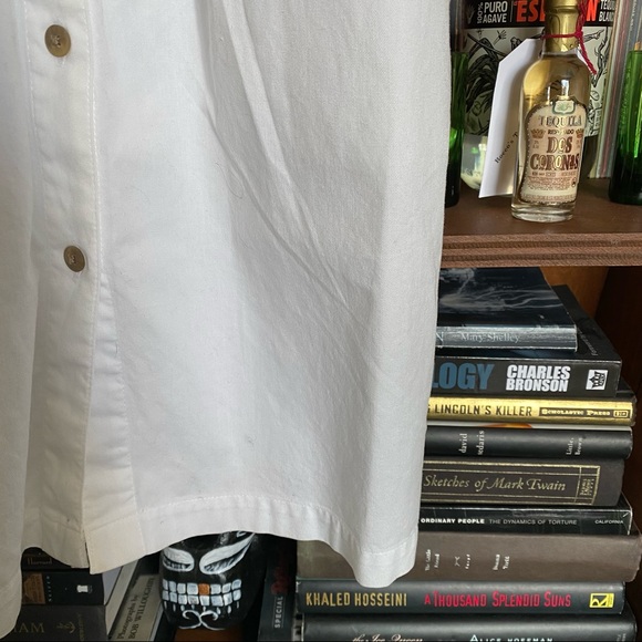 Eddie Bauer Vintage White Button Down Sleeveless Dress size small - Picture 4 of 6